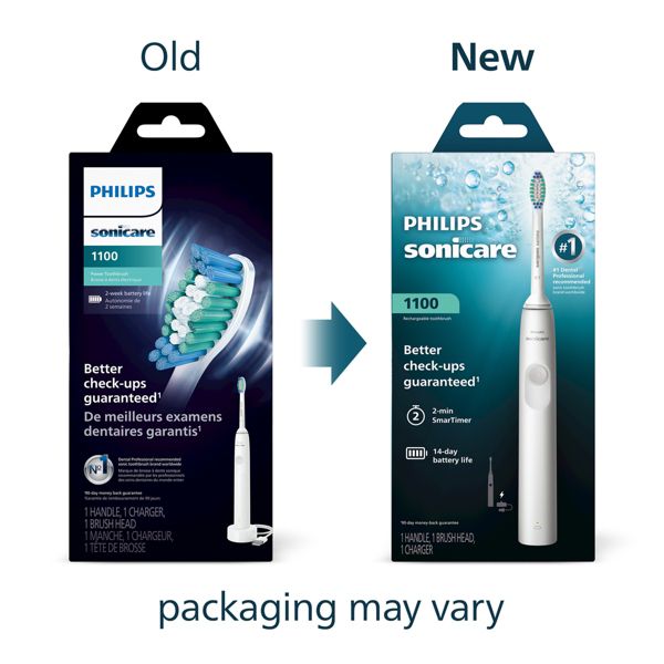 Philips Sonicare 1100 Rechargeable Electric Toothbrush Model HX3641/02 - White