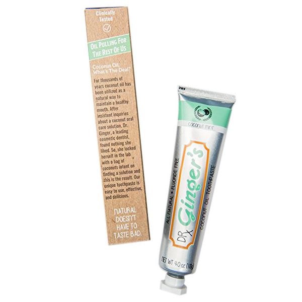 Dr. Ginger's Natural Fluoride-Free Whitening Toothpaste - Coconut Mint - 4oz