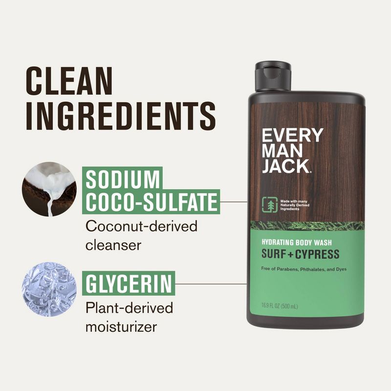 Every Man Jack 2 Pack/16.9 fl oz Surf + Cypress Body Wash