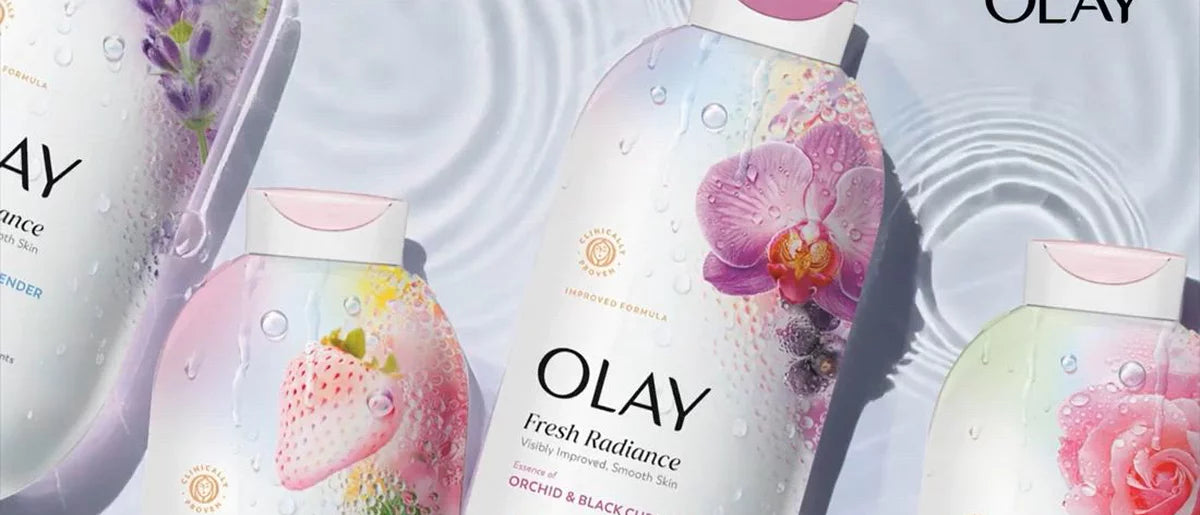 Olay Fresh Radiance Body Wash - Strawberry and Mint - Orchid and Blackcurrant - 22 fl oz