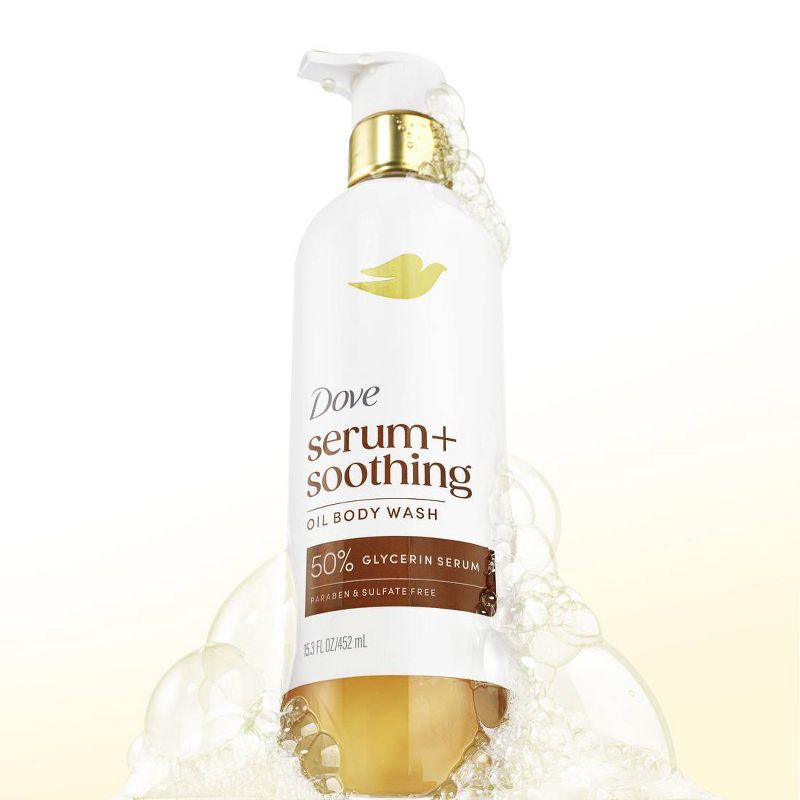 Dove Beauty Sandalwood Serum+Soothing Oil Body Wash - 50% Glycerin Serum - 15.3 fl oz