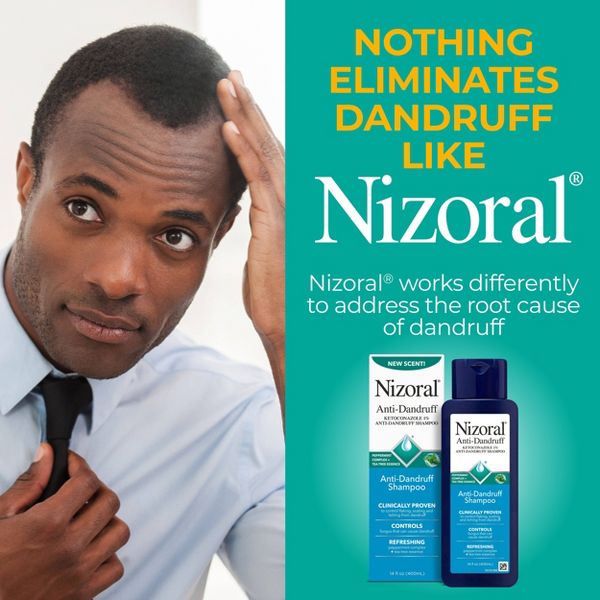 Nizoral Anti-Dandruff Shampoo with 1% Ketoconazole Peppermint Complex + Tea Tree Essence - 14 fl oz