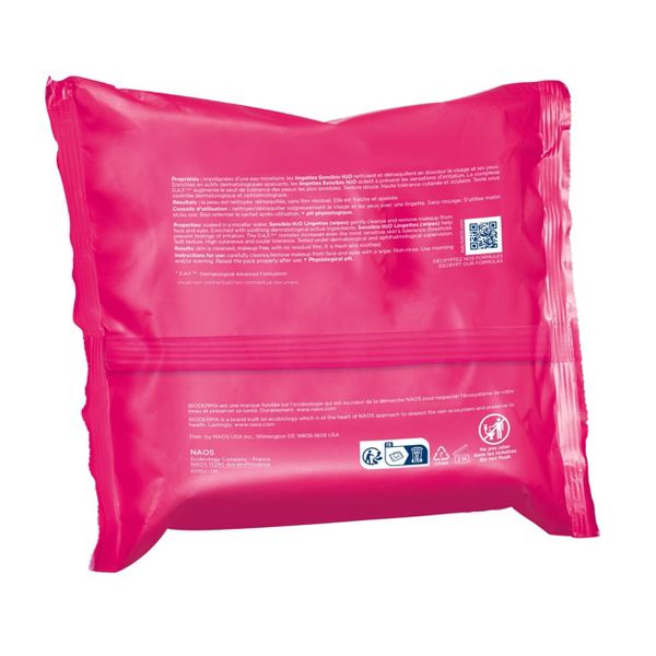 Bioderma Sensibio H2O Facial Cleansing And Makeup Removing Wipes For Sensitive Skin - 25ct