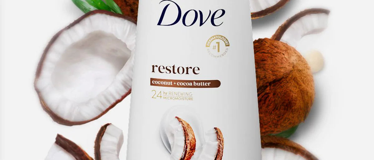 Dove Restore Body Wash - Coconut & Cocoa Butter 24hr Lotion-Soft Skin - 20oz