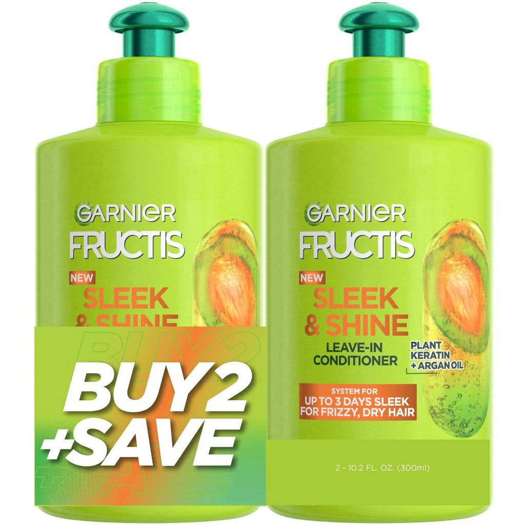 Garnier Fructis Active Fruit Protein Sleek & Shine Leave-In Conditioning Cream Twin Pack - 20.4 fl oz