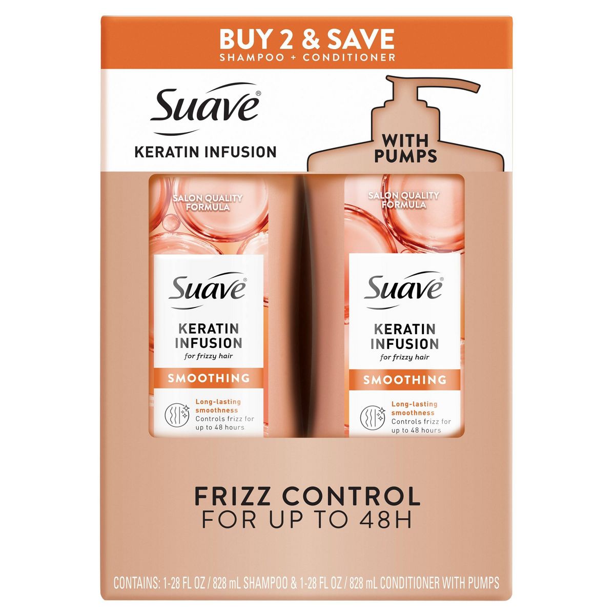 Suave Professionals Keratin Infusion Smoothing Shampoo and Conditioner - 56 fl oz