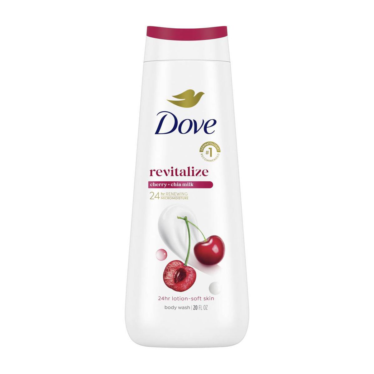 Dove Revitalize Body Wash - Cherry & Chia Milk 24hr Lotion-Soft Skin - 20 fl oz