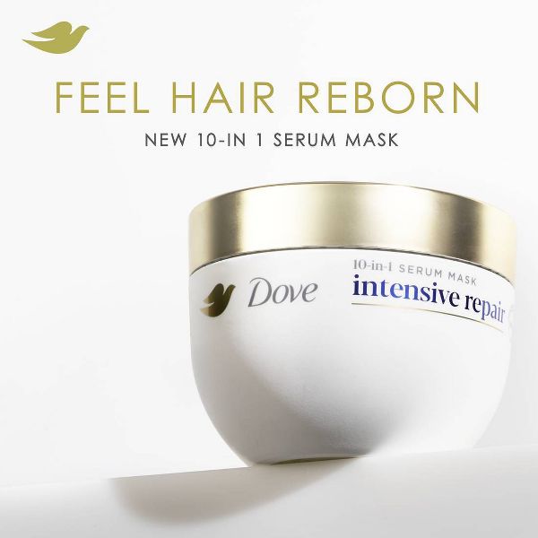 Dove Beauty Intensive Repair Advanced Damage Therapy 10-in-1 Serum Hair Mask with Glutamic Amino Serum - 9.2oz