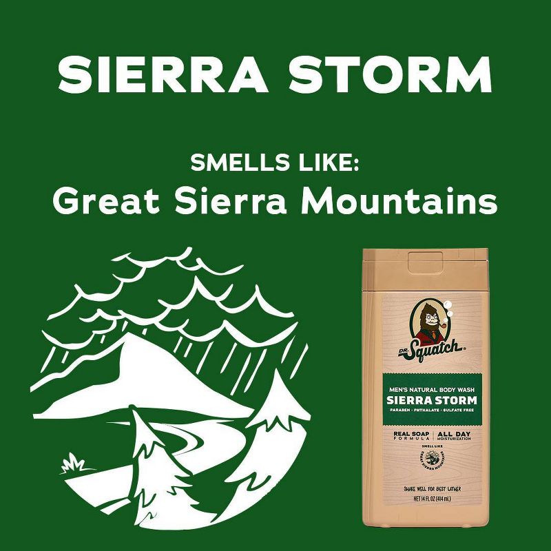 DR. SQUATCH Men's Natural Rapids Non-Exfoliating Body Wash - Sierra Storm - 14 fl oz