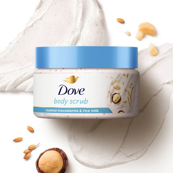 Dove Beauty Mini Body Scrub - Crushed Macadamia & Rice Milk - Trial Size - 3.5oz
