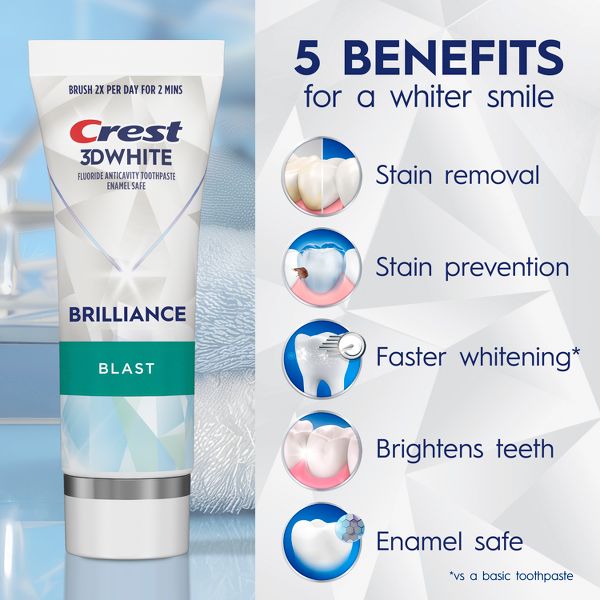 Crest 3D White Brilliance Blast Whitening Toothpaste - 4.6oz