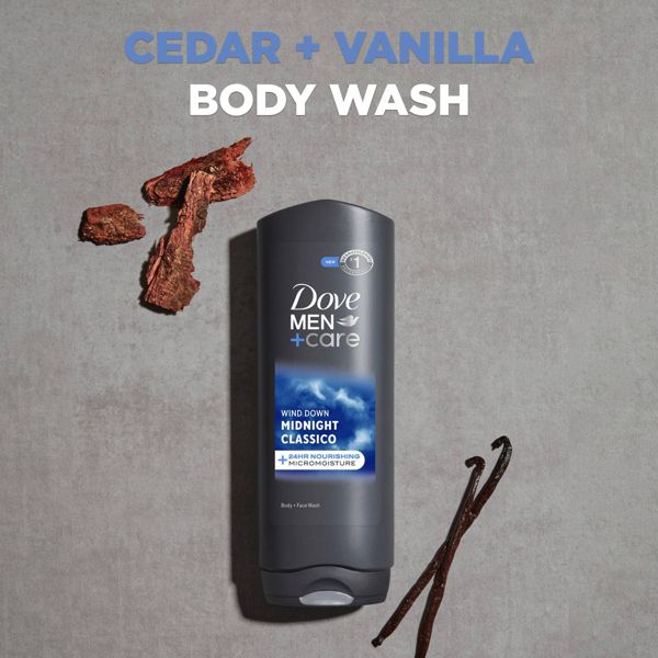 Dove Men+Care Midnight Classico Body + Face Wash - Cedar & Vanilla - 18 fl oz