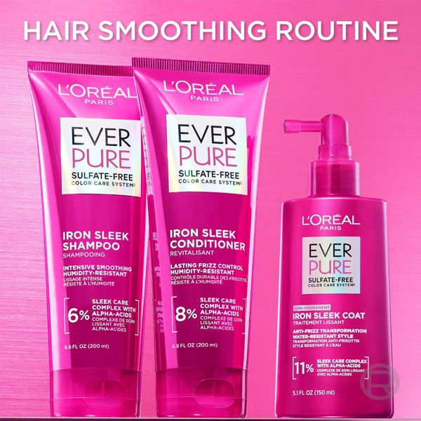 L'Oreal Paris EverPure Iron Sleek Coat Anti Frizz Hair Treatment - 5.1 fl oz