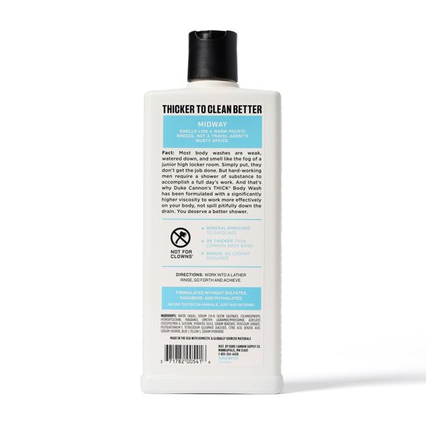 Duke Cannon Supply Co. THICK Men's Body Wash - Midway - 18 fl oz