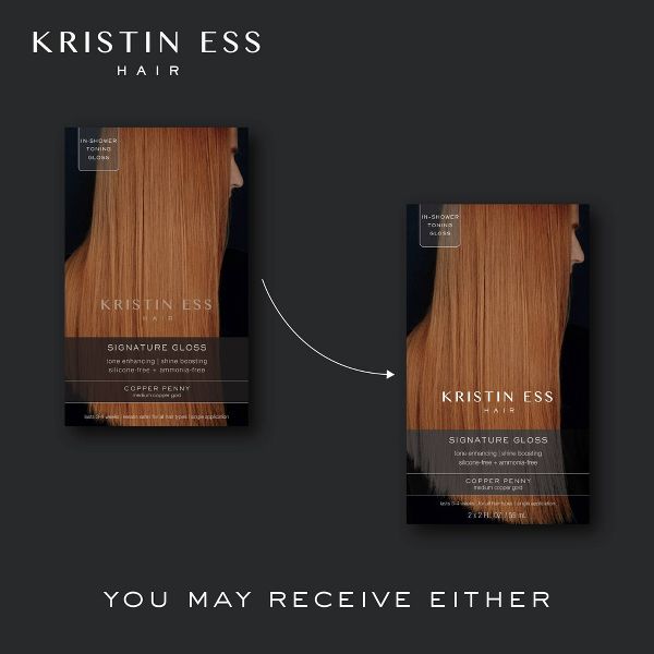 Kristin Ess Hair Gloss in Copper Penny for Red or Auburn Hair - Semi Permanent Dye + Toner - 4 fl oz