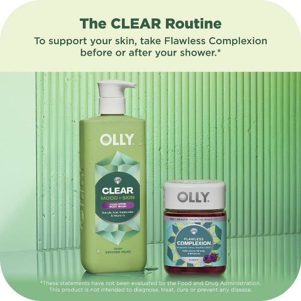 OLLY Clear Mood and Skin Vitamin-Infused Body Wash - Crisp Vetiver Pear - 17 fl oz