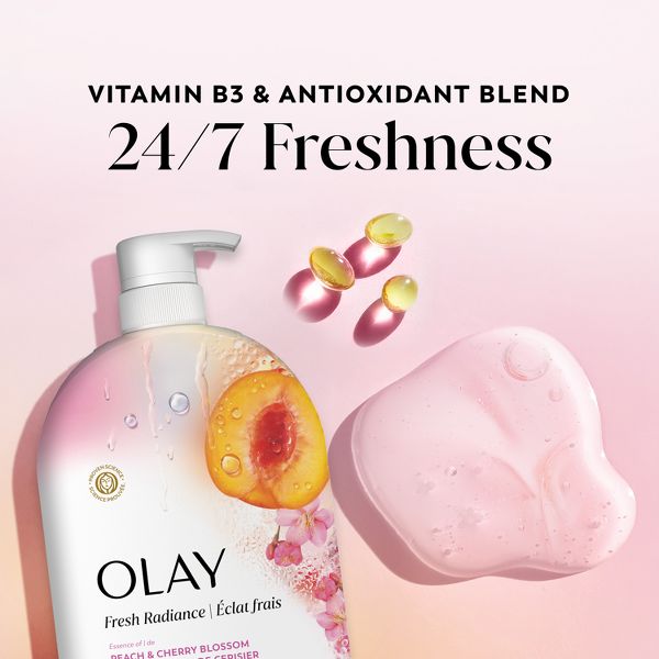 Olay Fresh Radiance Vitamin B3 and Antioxidant Blend Body Wash - Peach and Cherry Blossom - 35 fl oz