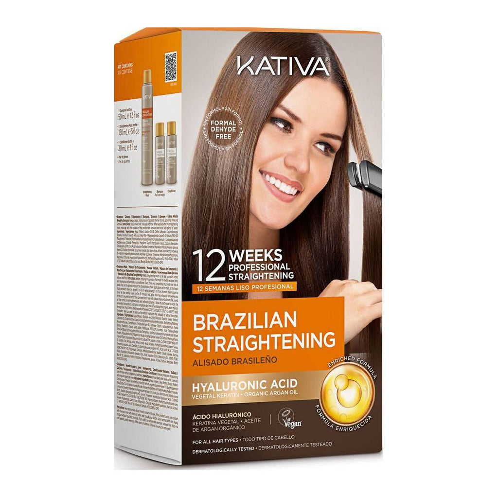 KATIVA Brazilian Straightening Natural Hair Treatment Kit - 3ct