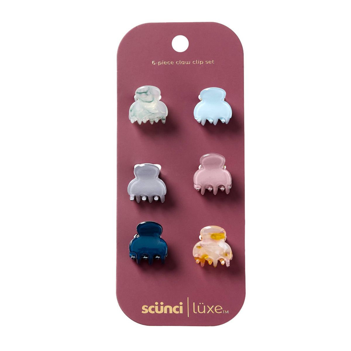 scünci | lüxe Mini Acrylic Classic Claw Clips - 6pcs