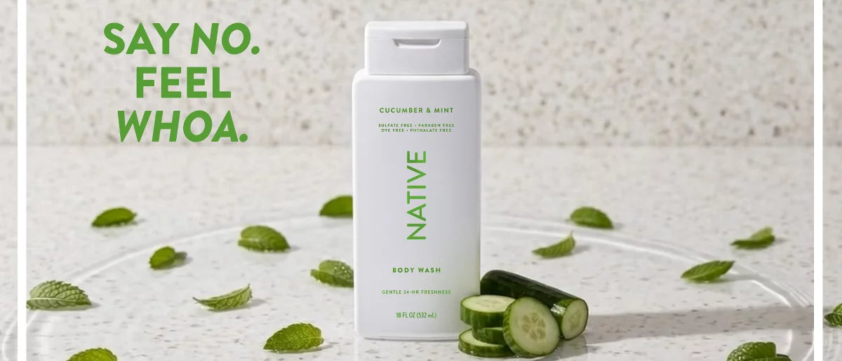 Native Body Wash for Women & Men - Cucumber & Mint - Sulfate Free - 18 fl oz