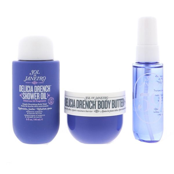 Sol de Janeiro Delicia Drench Jet Set (Body Butter, 1.69 oz, Shower Oil, 3 oz, Perfume Mist, 1 oz)