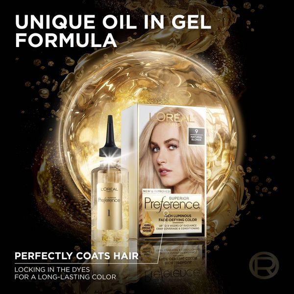 L'Oreal Paris Superior Preference Fade-Defying Color + Shine System - 6.5 fl oz - 7 Dark Blonde - 1 kit