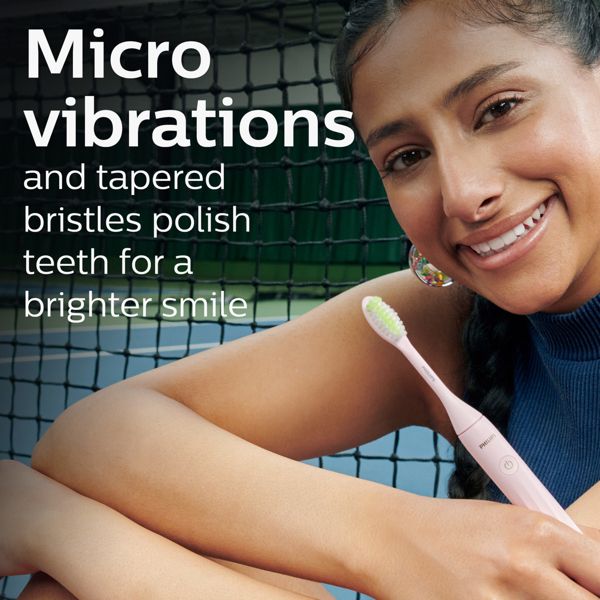 Philips One by Sonicare Battery Electric Toothbrush Model HY1100/01 with Travel Case and Brush Head - Coral