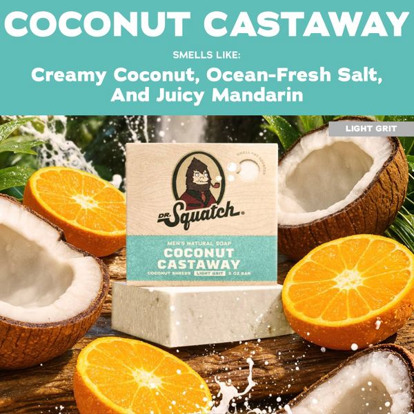 DR. SQUATCH Men's All Natural Bar Soap - Coconut Castaway - 5oz