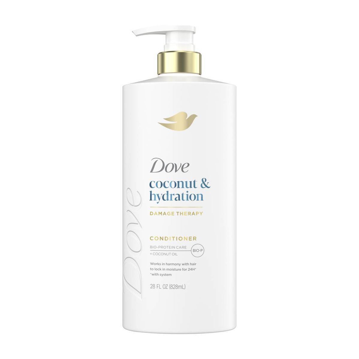 Dove Beauty Coconut Hydration Hair Conditioner Pump with Coconut Oil & Bio-Protein Care - 28 fl oz