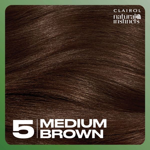 Instincts Clairol Demi Permanent Hair Color Dye Kit Brass Free - 5C Medium Brown, Peppercorn: Ammonia-Free, Contains Vitamin E, Vegan