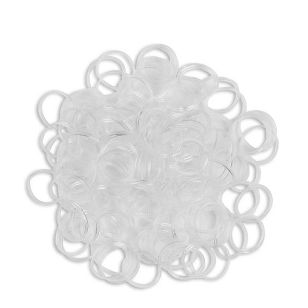 scünci Clear Polybands in Portable Clear Container - All Hair - 200pcs