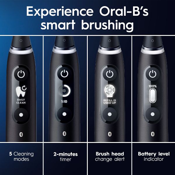 Oral-B iO Series 4 Electric Toothbrush with Timer Multiple Brush Modes and Brush Head - Light Blue