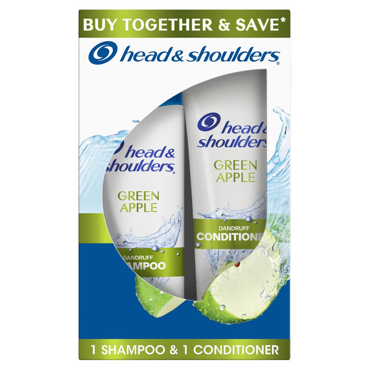 Head & Shoulders Paraben-Free Green Apple Daily-Use Anti-Dandruff Shampoo and Conditioner Dual Pack - 23.4 fl oz/2ct