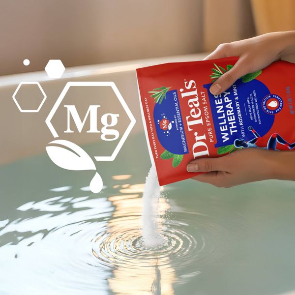Dr Teal's Epsom Salt Magnesium Soak - Wellness Therapy with Rosemary & Mint - 3 lbs