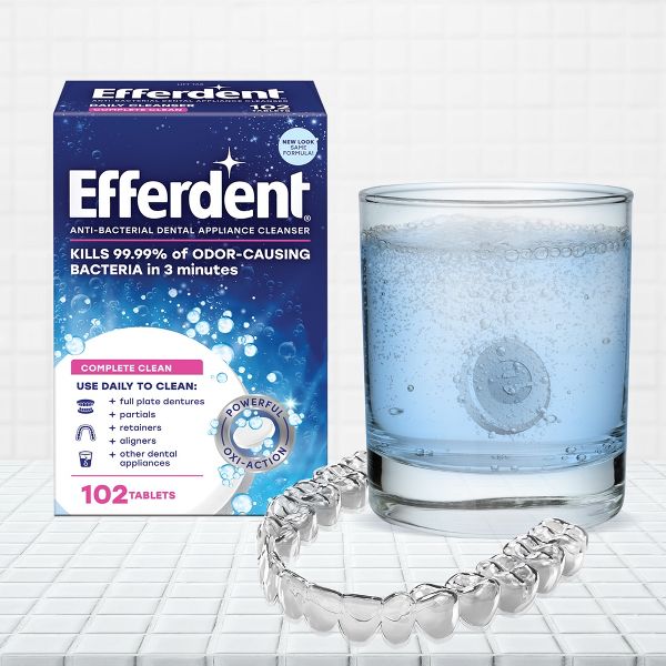 Efferdent Denture Cleanser Tablets, Complete Clean Formula, 102 Count