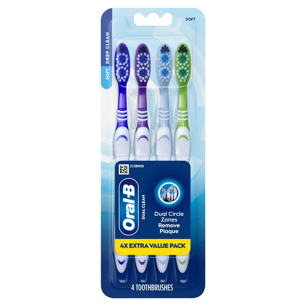 Oral-B Dual Clean Toothbrush - Soft - 4ct