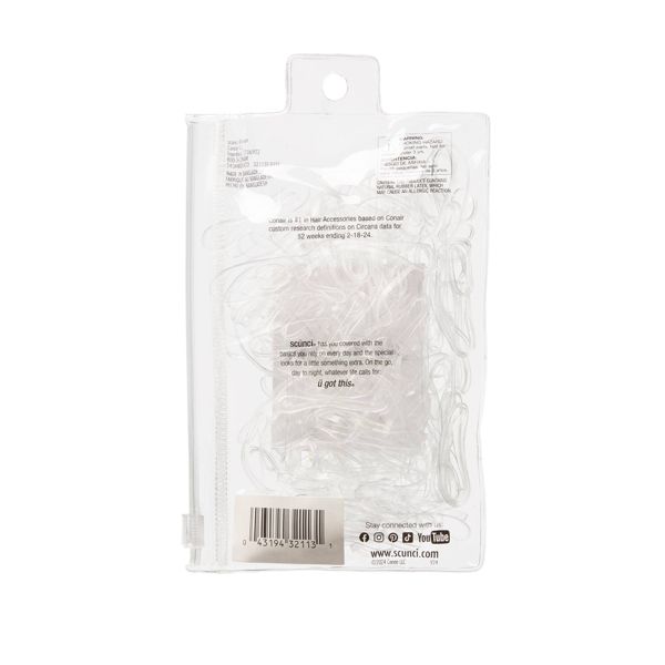 scünci Mixed Size Polyband Elastic Hair Ties - Black - All Hair - 300pcs