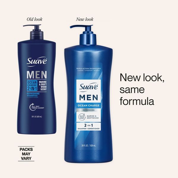 Suave Men 2-in-1 Shampoo + Conditioner Ocean Charge - 28 fl oz