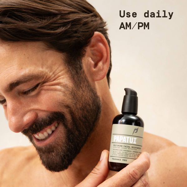 Papatui Restoring Niacinamide and Hyaluronic Acid Paraben-Free Men's Face Moisturizer - Travel Size - 1 fl oz