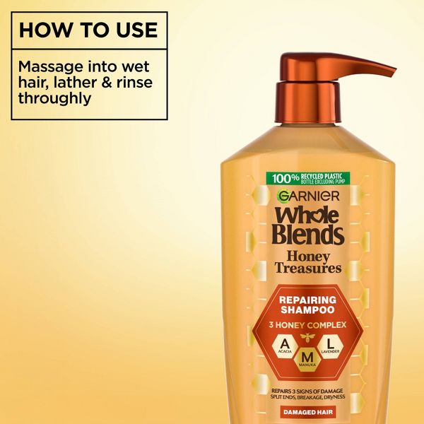 Garnier Whole Blends Honey Treasures Repairing Shampoo - 12.5 fl oz