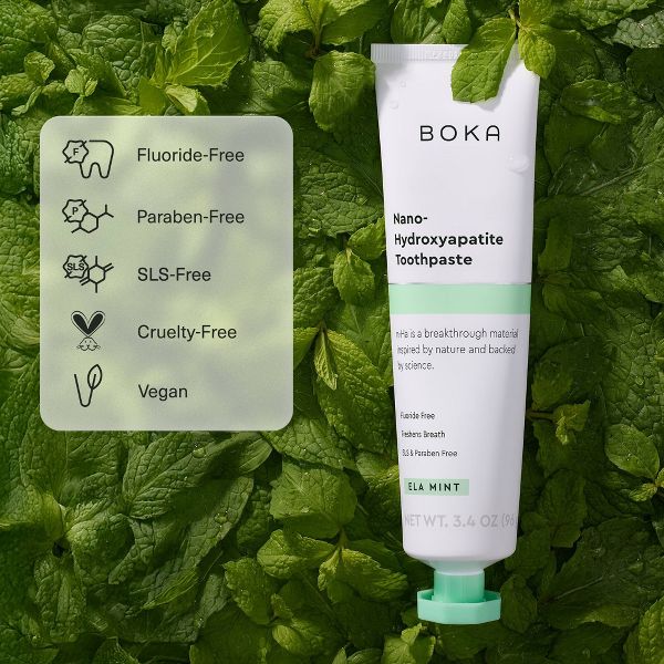 Boka Ela Mint- Fluoride Free- Nano Hydroxyapatite Toothpaste - 3.4oz