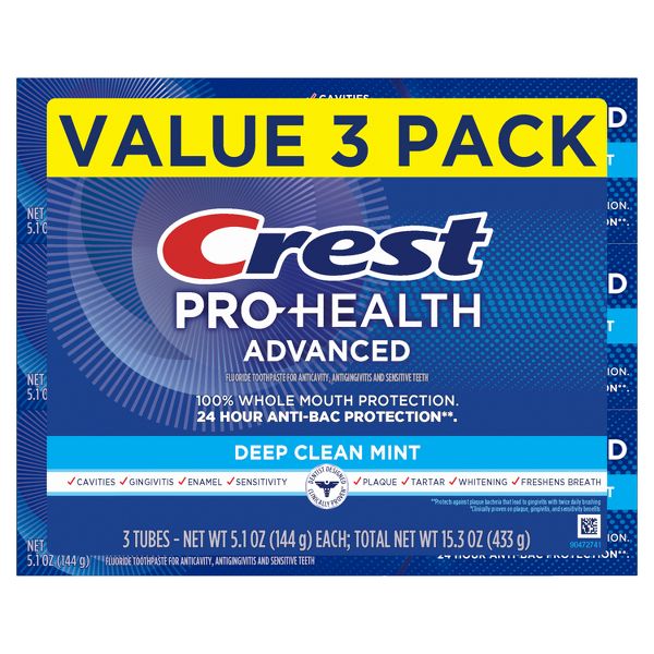 Crest Pro-Health Advanced Deep Clean Fluoride Toothpaste - Mint - 5.1oz/2ct