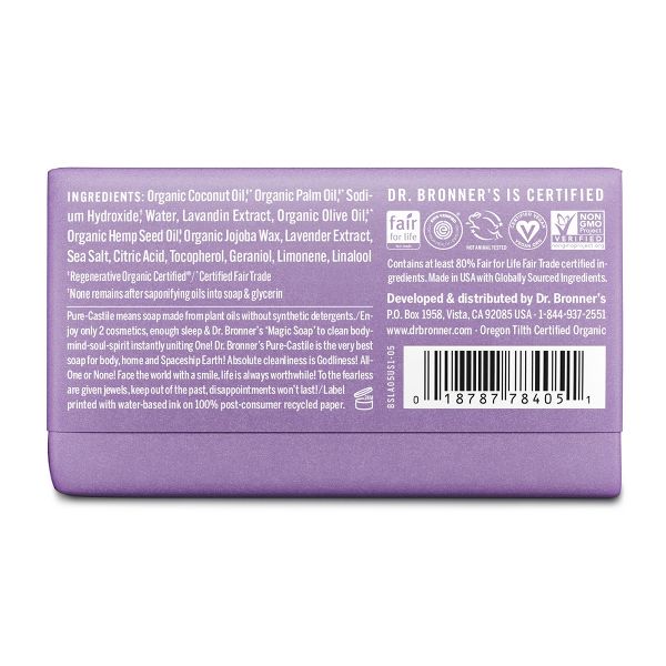 Dr. Bronner's All-One Pure-Castile Magic Bar Soap - Lavender - 5oz