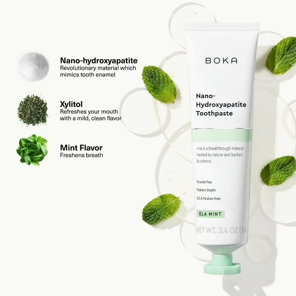 Boka Ela Mint- Fluoride Free- Nano Hydroxyapatite Toothpaste - 3.4oz