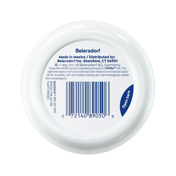 Nivea Soft Moisturizing Crème Body, Face and Hand Cream Scented - 6.8oz