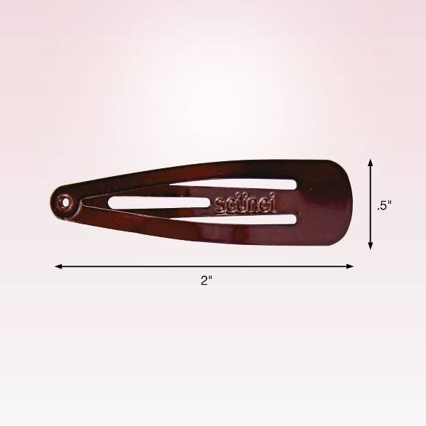 scünci Metal Snap Clips - Brown - All Hair - 12pcs