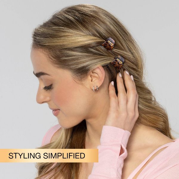scünci No-Slip Grip Mini Claw Clips - Matte Tortoise/Black - All Hair - 6pcs