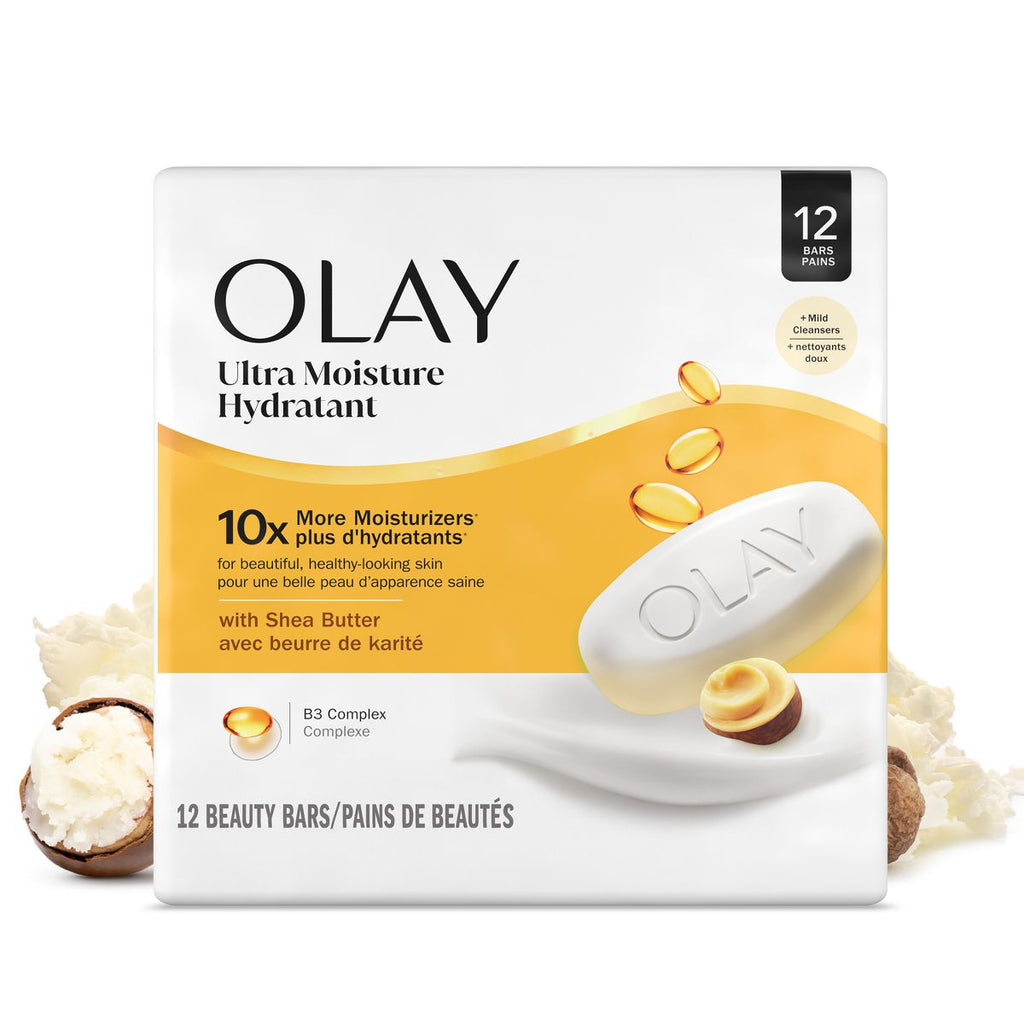 Olay Moisture Outlast Ultra Moisture Shea Butter Beauty Bar Soap with Vitamin B3 Complex - 3.17oz/12ct