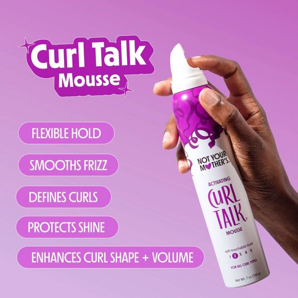 Not Your Mother's Curl Talk Curl Activating Mousse - 7 oz: Paraben-Free, Silicone-Free, Sulfate-Free