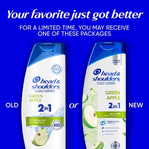Head & Shoulders Green Apple Anti-Dandruff Paraben Free 2-in-1 Shampoo and Conditioner - 12.5 fl oz